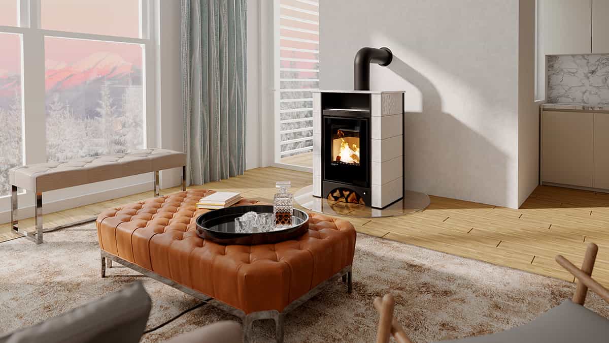 Poêle à bois céramique - ORIGINE PHEBO Vesta 12.5 kW